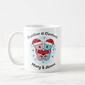 Seahorse Couple Christmas Personalized Mug コーヒーマグカップ (左)