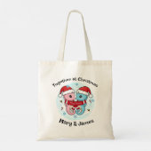 Seahorse Couple Personalized Christmas Tote Bag トートバッグ (裏面)