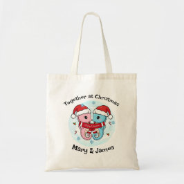 Seahorse Couple Personalized Christmas Tote Bag トートバッグ