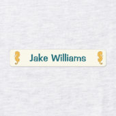 Seahorse Design Kids' Name Clothing School Labels ラベル (デザイン1)