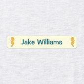 Seahorse Design Kids' Name Clothing School Labels ラベル (デザイン2)