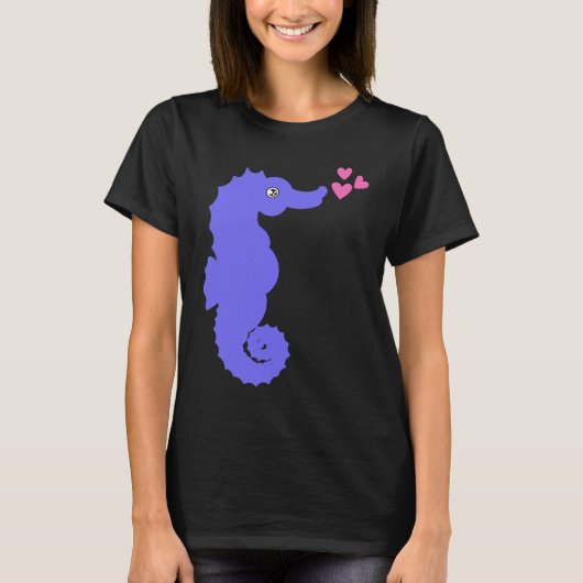 Seahorse Hearts Aquatic Sea Animal Fish Hippocampu Tシャツ (正面)