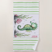 Seahorse in the Garden of Tides ビーチタオル (正面)