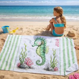 Seahorse in the Garden of Tides ビーチタオル
