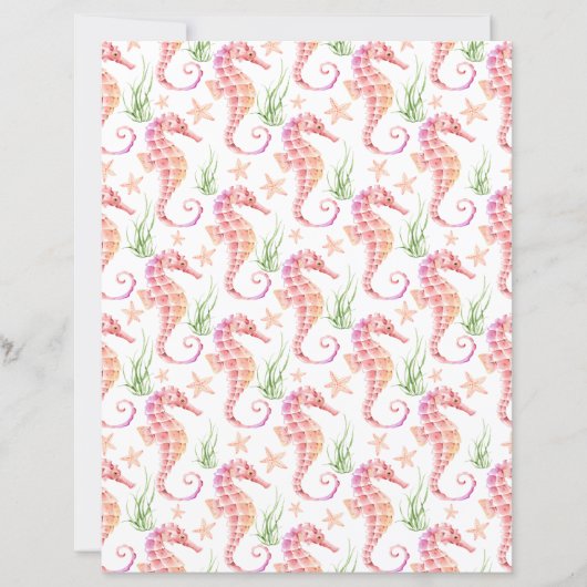 Seahorse Scrapbook Paper (正面)