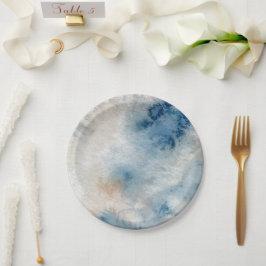 Seahorse shell under the sea Blue Birthday For Kid ペーパープレート