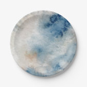 Seahorse shell under the sea Blue Birthday For Kid ペーパープレート (正面)