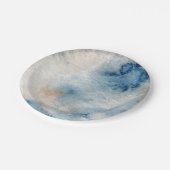 Seahorse shell under the sea Blue Birthday For Kid ペーパープレート (アングル)