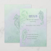 Seahorse Sparkle'結婚s - RSVP (正面/裏面)