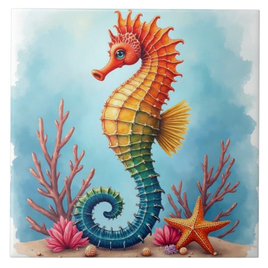 Seahorse, Starfish and Coral タイル (正面)
