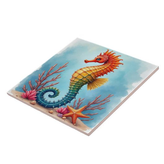 Seahorse, Starfish and Coral タイル (側面)