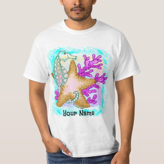 Seahorse starfish Friends t-shirt Tシャツ (正面)