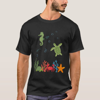 Seahorse Underwater Kids Sea Creatures Tシャツ