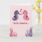 Seahorse Valentine Love Story Card カード (黄色い花)