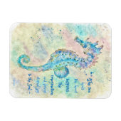 Seahorse watercolor painting magnet マグネット (横)