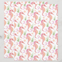 Seahorses Scrapbook Paper