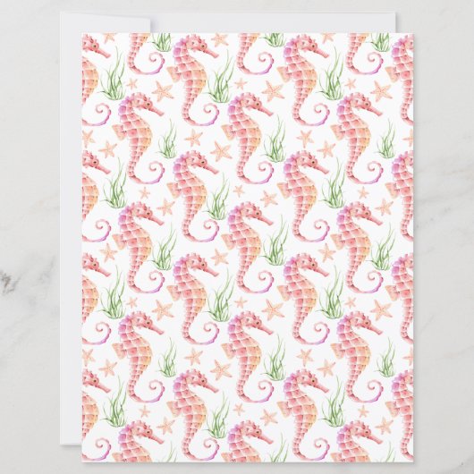 Seahorses Scrapbook Paper (裏面)