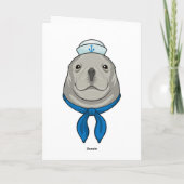 Seal as Sailor with Sailor hat カード (裏面)