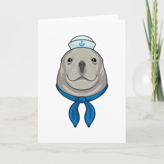 Seal as Sailor with Sailor hat カード (正面)