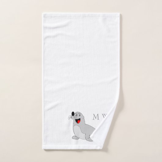 Seal Design Monogrammed バスタオルセット (ハンドタオル)