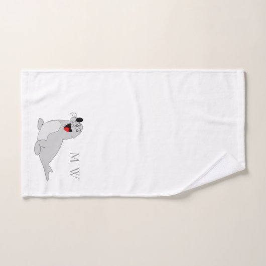 Seal Design Monogrammed バスタオルセット (ハンドタオル)