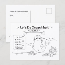 Seal Ocean Math Coloring Postcard ポストカード