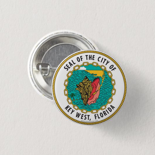 Seal of Key West, Florida 缶バッジ (正面&裏面)