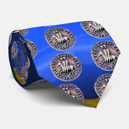 SEAL OF KNIGHTS TEMPLAR gem blue ネクタイ (ロール)