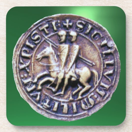 SEAL OF KNIGHTS TEMPLAR gem green コースター (正面)