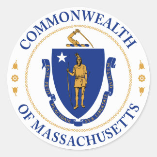 Seal of the Commonwealth of Massachusetts Sticker ラウンドシール