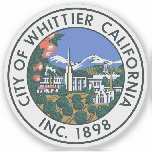 Seal of Whittier, California, USA シール (正面)
