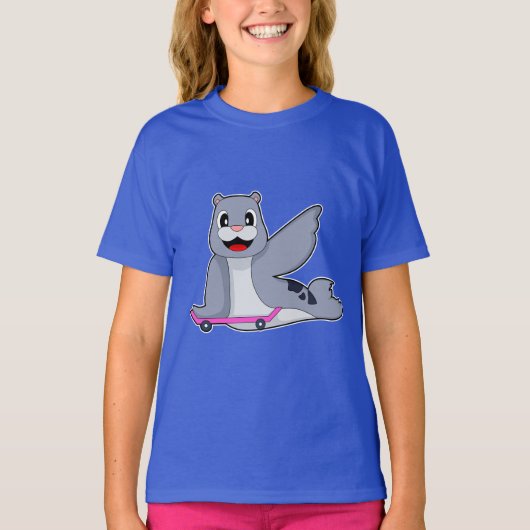 Seal Skater Skateboard Tシャツ (正面)