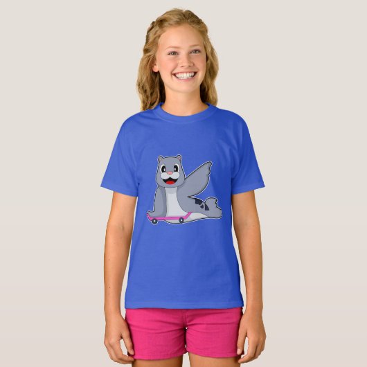 Seal Skater Skateboard Tシャツ (正面フル)