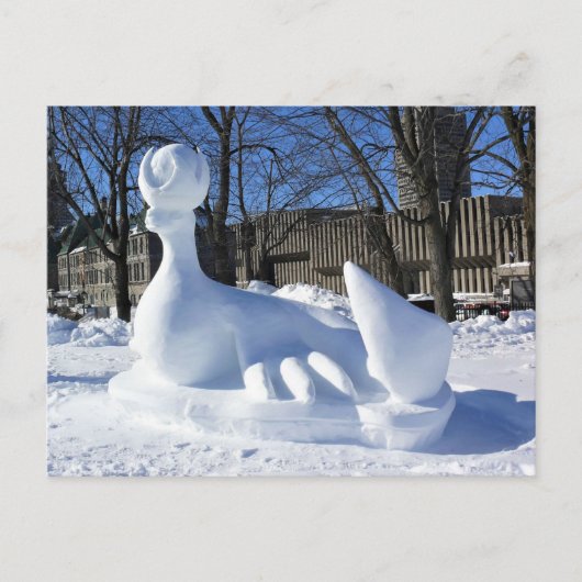 Seal Snow Sculpture(カナダ、ケベック州) ポストカード (正面)