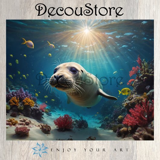 Seal Underwater Decoupage 薄葉紙