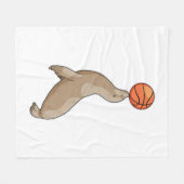 Seal with Basketball フリースブランケット (正面(横))