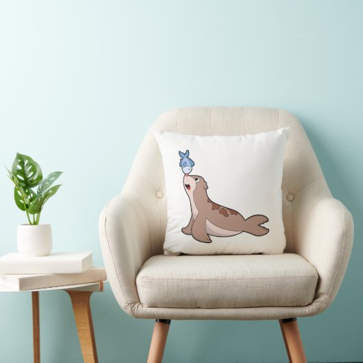 Seal with Fish (2).PNG クッション (椅子)