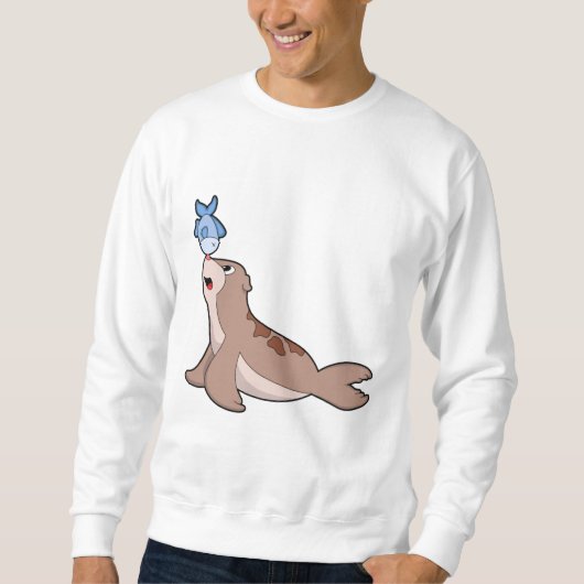 Seal with Fish (2).PNG スウェットシャツ (正面)