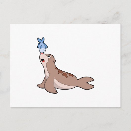 Seal with Fish (2).PNG ポストカード (正面)