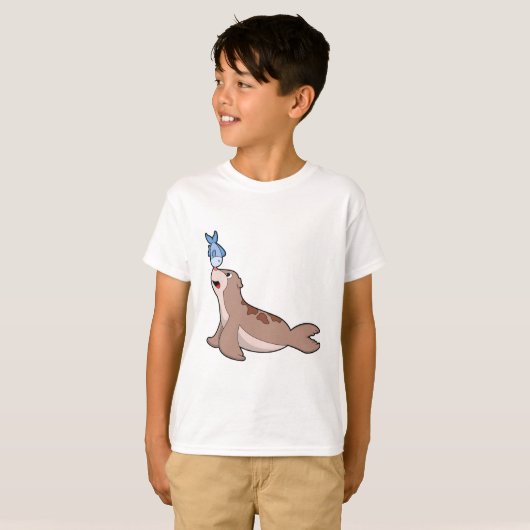 Seal with Fish (2).PNG Tシャツ (正面フル)