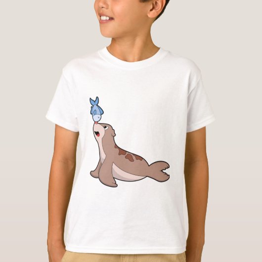 Seal with Fish (2).PNG Tシャツ (正面)