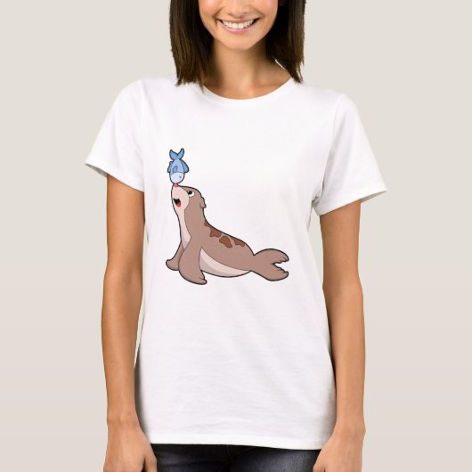 Seal with Fish (2).PNG Tシャツ (正面)