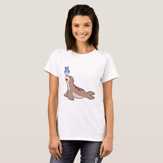Seal with Fish (2).PNG Tシャツ (正面フル)