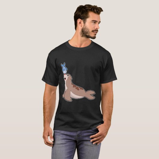 Seal with Fish (2).PNG Tシャツ (正面フル)