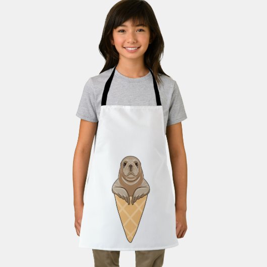 Seal with Ice cream cone エプロン (インサイチュ)
