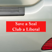 SealClubを自由主義者救って下さい バンパーステッカー (車上)