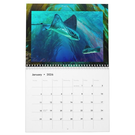 SEALIFE AND OCEAN ART #2 Calendar カレンダー (1月 2026)