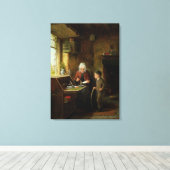 Sealing a Letter, 1890 (パネル上の油) キャンバスプリント (インサイチュ (ウッドフロア))