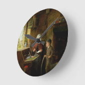 Sealing a Letter, 1890 (パネル上の油) ラウンド壁時計 (傾斜)