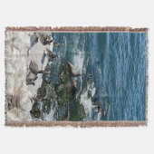 Seals and Birds Throw Blanket スローブランケット (正面)
